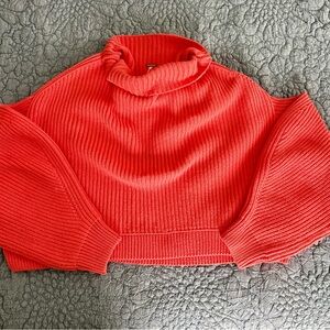 Free People cropped orange cotton sweater